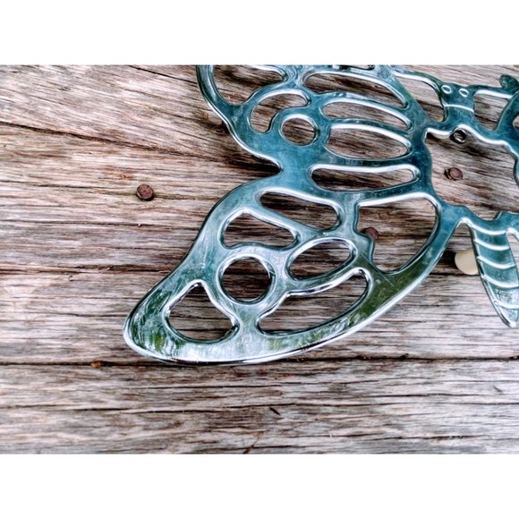 Vintage 1970s Metal Butterfly Footed Trivet Leonard Italy - Picture 4 of 12